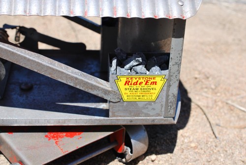 Vintage Red & Gray Keystone Ride 'Em Pressed Steel Steam Shovel Toy 1932 Works! - Picture 11 of 24