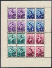 Besetzung Serbien F&uuml;r die Armen 1942** Zusammendruck-Bogen Michel 82-85 (S19030)