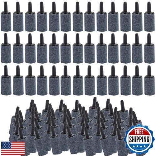 COOMATEC 100 Pack 1 Inch Aquarium Air Stone, Cylinder Bubble Diffuser Airston