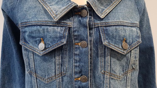 Chaqueta Denim Informal ROBERT RODRIGUEZ Azul Algodón Cuello Descubierto M Nueva con Etiquetas - Imagen 5 de 10