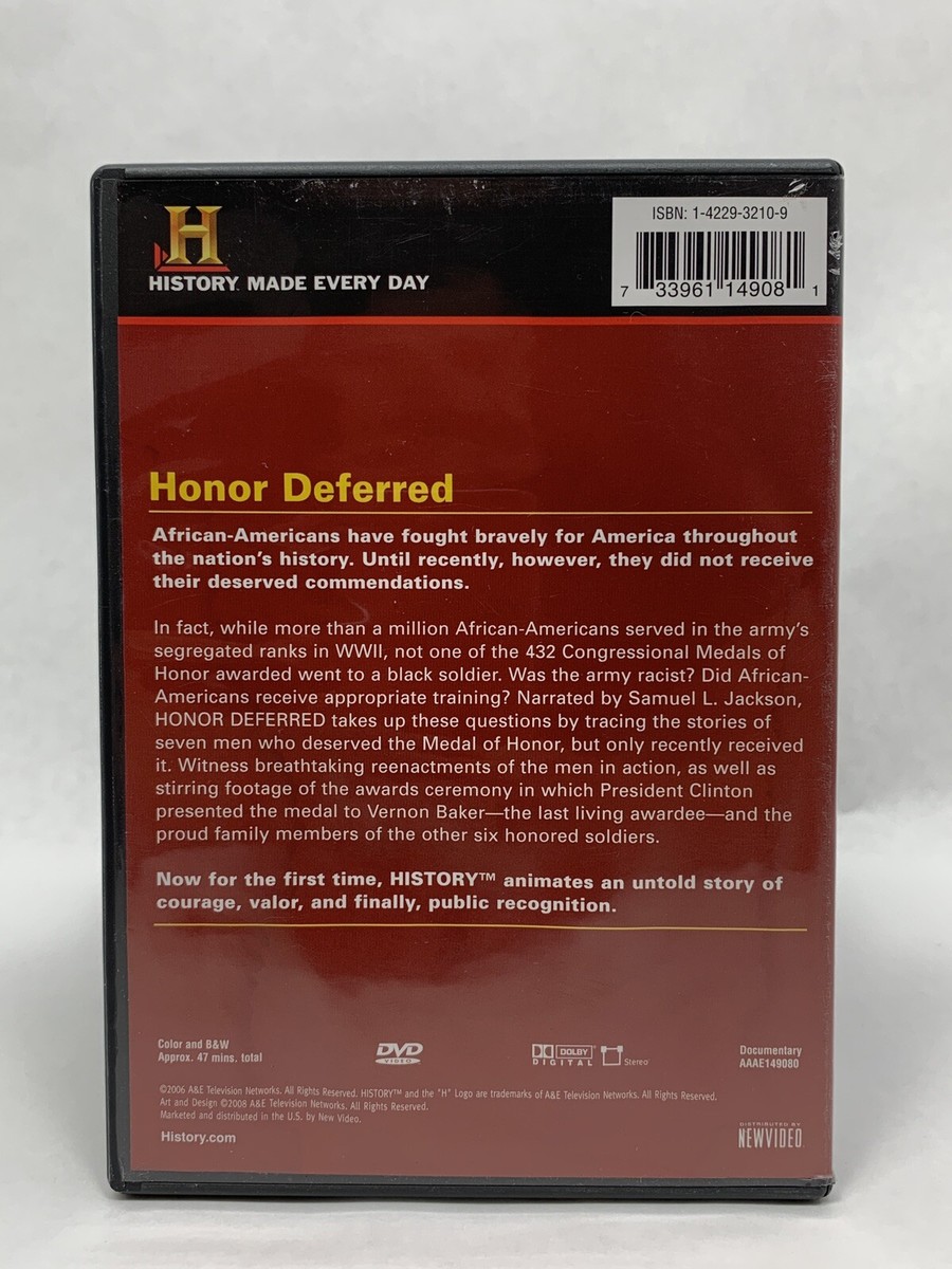 History Channel: Honor Deferred 733961149081| eBay