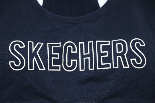 NEW Skechers Women's Sports Bra Size L Black Racerback Logo Removable Padding - Picture 3 of 5