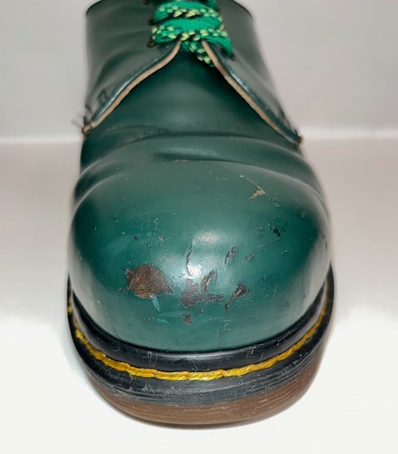DR. MARTENS Gibson shoe GREEN STEEL TOE MADE IN UK US SIZE 8 PUNK SKA Oi! - Picture 9 of 11