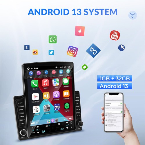 9.7" Apple Carplay Android 13 Coche Estéreo GPS Navegación Radio Wifi + Cámara 1+32G EE. UU. - Imagen 6 de 8