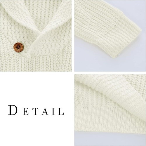 Mens Shawl Collar Jumper Fine Knit Pullover Elegant Regular Fit Sweater Knitwear - Picture 37 of 44