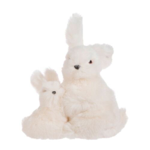 NEW!~RAZ Imports~9.5" White Cream Mommy Bunny Rabbit & Baby Hug~Spring/Easter - Picture 2 of 2