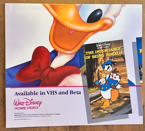 Vintage Walt Disney Home Video MOVIE POSTER Winnie the Pooh Mickey Donald 1980s - Picture 2 of 5