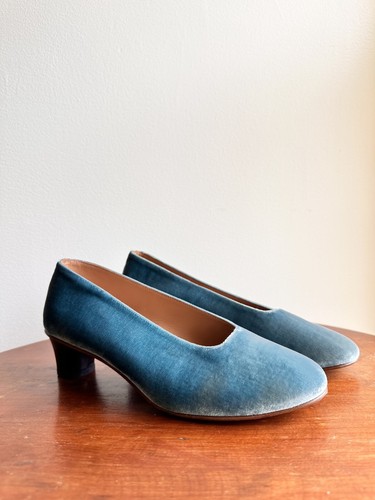 MARTINIANO High Glove 009 Blue Velvet heel heels shoes NEW NIB sz 38 Italy $535 - Picture 11 of 11