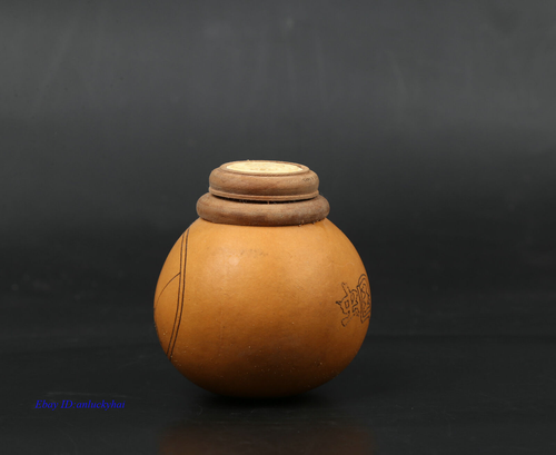 2.8" Collect Chinese Gourd Animal Insect Cricket Cage Pot - Picture 4 of 12
