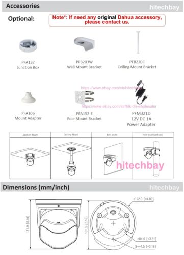 Dahua IPC-PDW5849-A180-E2-ASTE 8MP Panoramic Night Color WizMind IP Camera PoE - Picture 8 of 8