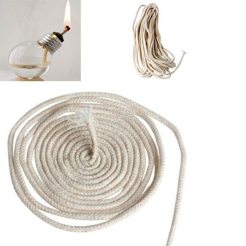 5m-10m Braided Cotton Round Wick Rope for Kerosene Oil Lamp Lantern Torch 2-12mm - Picture 26 of 38