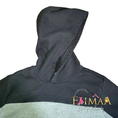 Tek Gear Boy's Black Gray Colorblock Ultra Soft Fleece Pullover Hoodie Size XL - Picture 10 of 12
