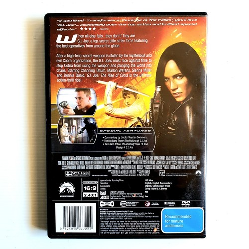 G I Joe | The Rise Of Cobra DVD Action Adventure, Channing Tatum, Region 4 - Picture 2 of 7