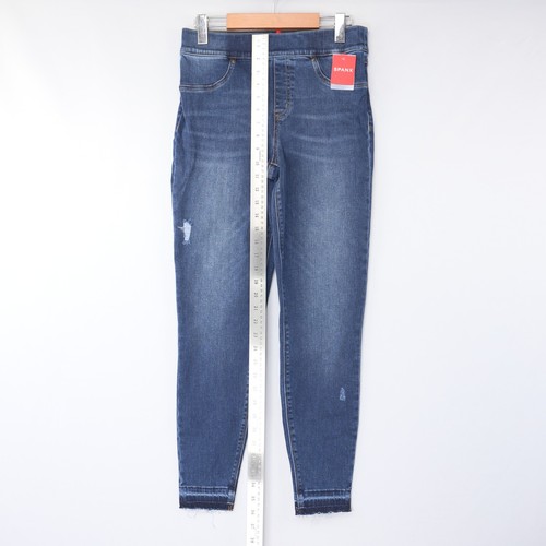 Spanx Womens Leggings Skinny Distressed Denim Jeans Medium Wash Blue Size NWT - Picture 17 of 49