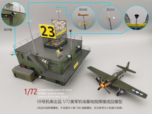 Diorama in scala 1:72 modello US Military Fighter Airport Command scena costruzione modello - Foto 11 di 13