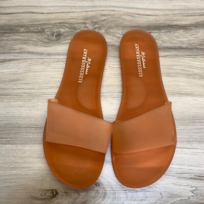 Anthropologie Matisse Sandal Womens 9 Orange Jelly Slide