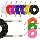 3.5mm 3ft Nylon Car Aux Auxiliary Cord Stereo Audio Cable for Phone iPod Pc Mp3