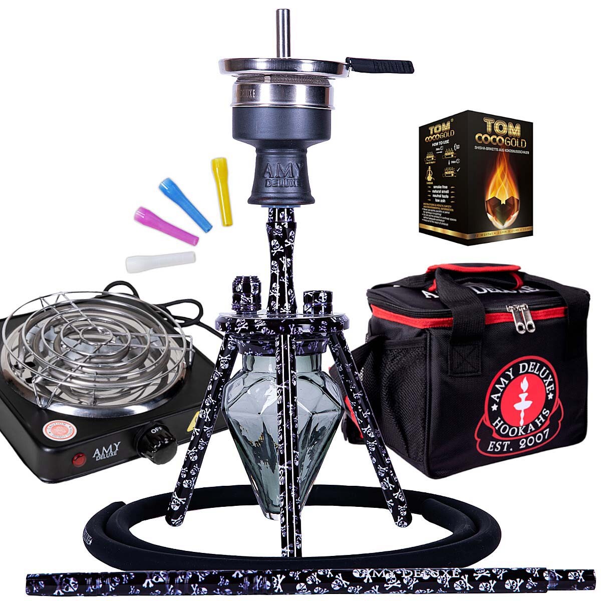 Details zu Amy Shisha Play 111.03, Travel-Hookah, Bundle, Geschenk-Set, div Farben Beliebte hohe Qualität