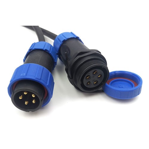 SP21 IP67 15A 5pin Waterproof Wire Connector,LED Light Power Cable Connector - Afbeelding 1 van 9