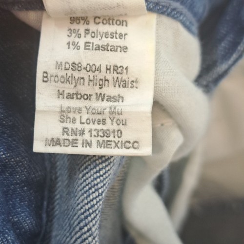 Jeans Show Me Your Mumu Brooklyn 26 vita alta invecchiato orlo sfilacciato blu porto - Foto 10 di 10