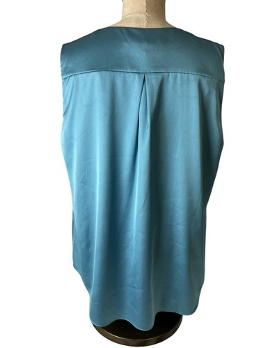 Blusa Top Mujer White House Black Market Talla M Aqua Satin - Imagen 6 de 10