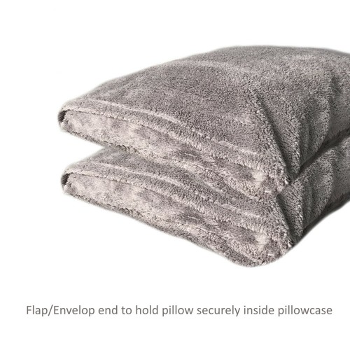 Fleece Teddy Bear Pillowcase One Pair Pillow Case Cover Plush Snugly Warm Soft - Picture 17 of 19