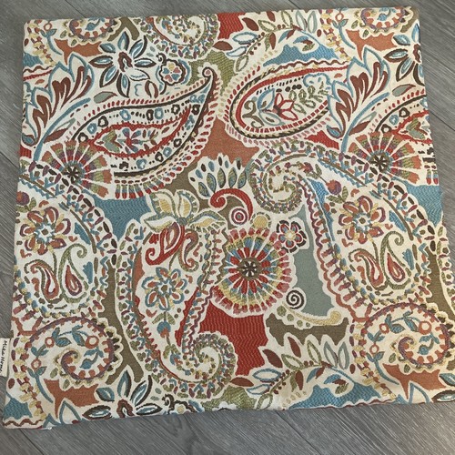 MIKA HOME JACQUARD Orange Blue Pattern Pillow Cover 19x20 - Picture 1 of 3