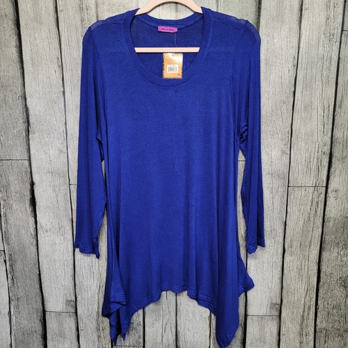 Mountain Mamas Neu mit Etikett Oberteil Damen LG/XL blau Langarm Einstecktuch Tunika - Bild 1 von 9