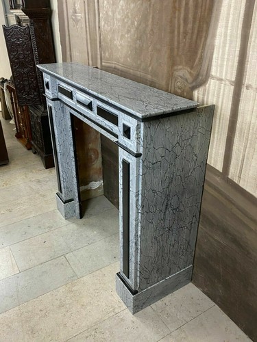ANTIKE KAMINUMRANDUNG MARMOR KAMIN UM 1920 ART DECO ARABESQUE ZWEI FARBIG - Bild 6 von 8