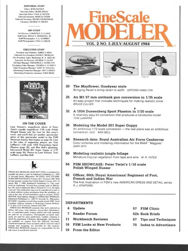 Fine Scale Modeler July 84 Duesenberg M1 Mayflower Blimp Canberras RAAF Magpie   - Picture 2 of 8