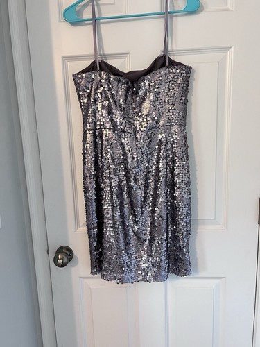 BCBGMaxAzria Carole Lavender Sequins Festival Sleeveless Sweetheart Mini Dress 8 - Picture 2 of 8