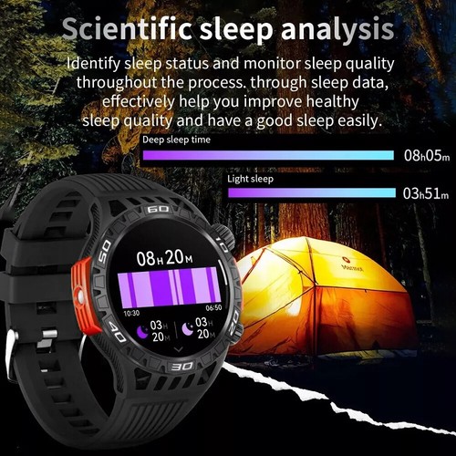Smartwatch mit LED Taschenlampe Kompass Bluetooth Anruf 1,46" HD Display Outdoor - Bild 19 von 27