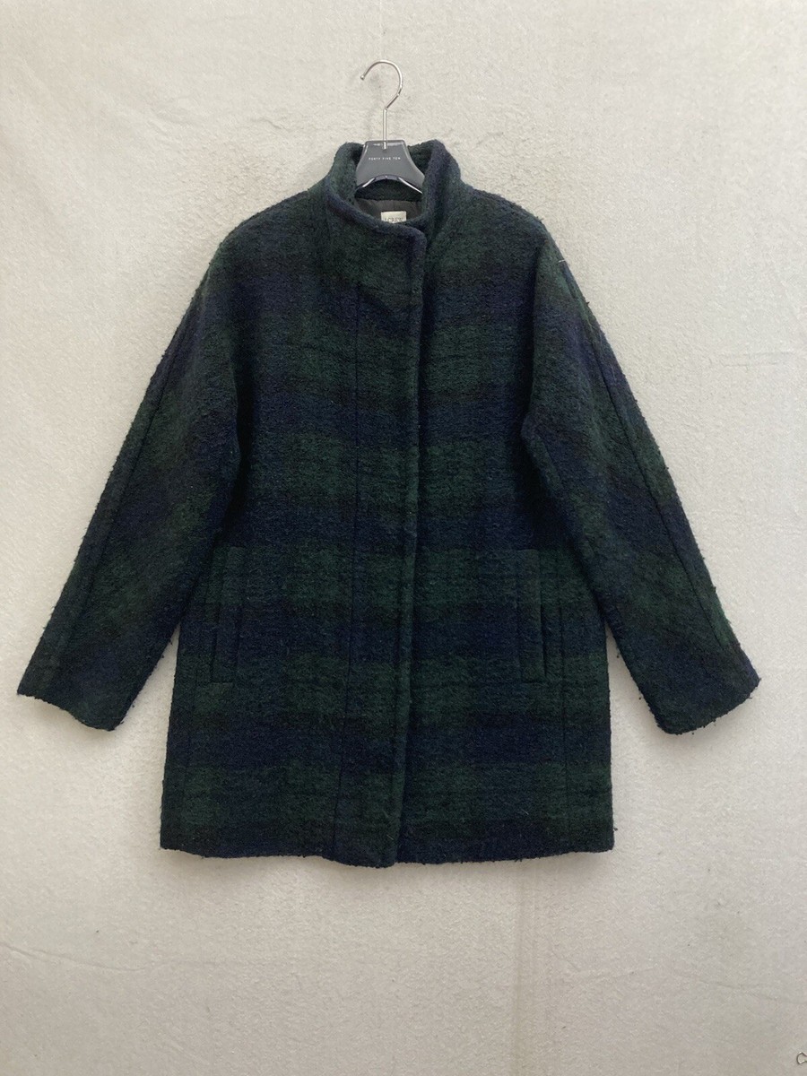 ジャケット・アウター 90's J.Crew Tartan Check Wool Coat M J. Crew Women Coat Size 10 Blue Green Wool Blend Tartan