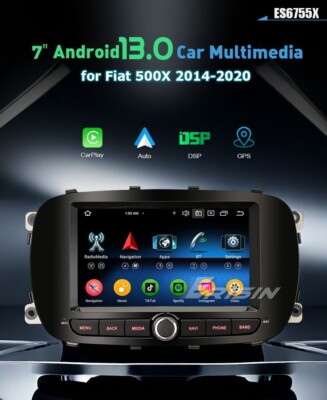 AUTORADIO GPS FIAT 500X ANDROID 13 WLAN 4G DSP CARPLAY Auto ERISIN ES6755X