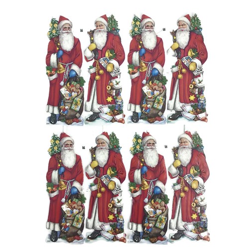 Vintage EAS Germany Die Cut Scraps Diecut Paper Craft Medium Santa Einzelblatt  - Bild 1 von 4