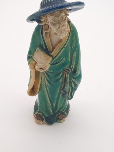 Vintage Mud Man Figure 6.5" Old Chinese Man Mudman A-1 - Picture 3 of 13