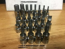  CRAFTSMAN TORX HEX PHILLIPS SLOTTED SOCKET BIT SAE METRIC YOUR CHOICE SOLD IND.