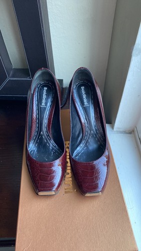 Baldinini Burgundy leather shoes with metal accents, Italian size 37 1/2 - Picture 1 of 9