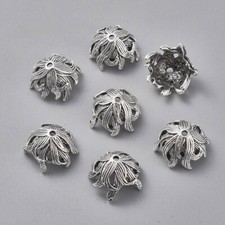 50pcs Tibetan Alloy Flower Bead Caps Bumpy  A...