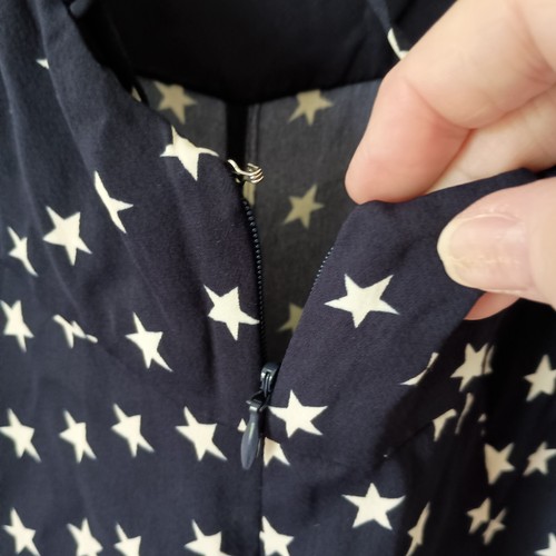 J Crew Jumpsuit Romper NEW Womens Sz 8 Wide Leg Navy/ White Stars 4th of July - Picture 9 of 16