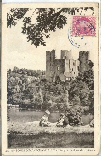CP 03 Allier - Bourbon-L'Archambault - Etang et Ruines du Château