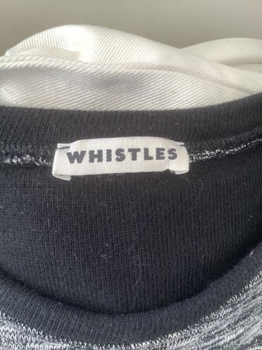 WHISTLES Black White Mark Print Jumper Size 14 Long Sleeve Plain Black Shoulder - Picture 4 of 8