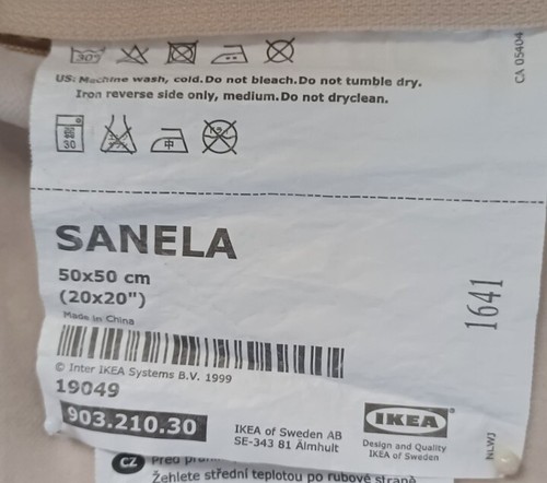 Ikea Beige Pillow Cover/shames Set 20"x20" 100% Cotton Hidden Zipper - Picture 2 of 5