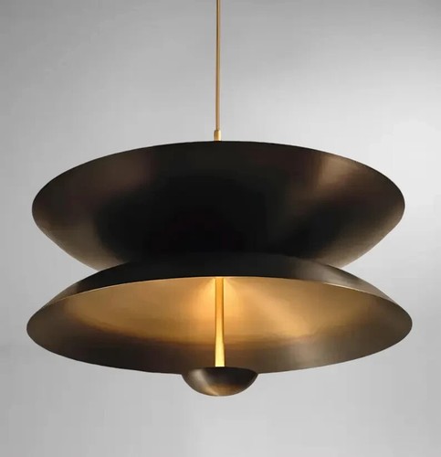 Lampadario stile Sputnik metà secolo 50 antico ottone Stilnovo italiano - Foto 6 di 9