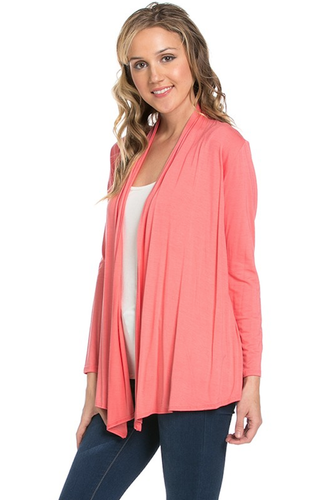 Women Solid Long Sleeve Cardigan Open Front Shawl Sweater Wrap Top PLUS USA S-3X - Picture 18 of 96
