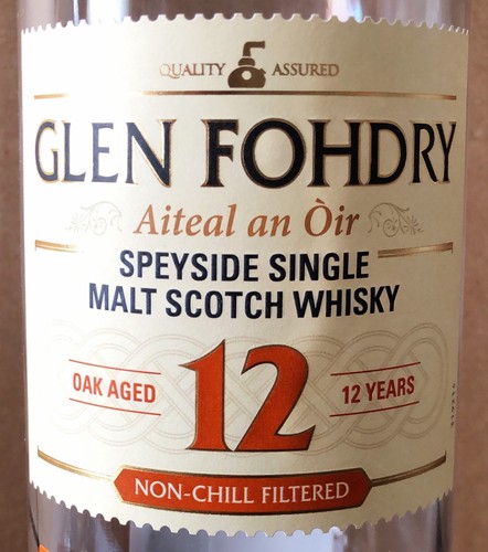 Botella de whisky escocés de malta única Glen Fohdry 12 años Speyside 750 ml - Imagen 2 de 5