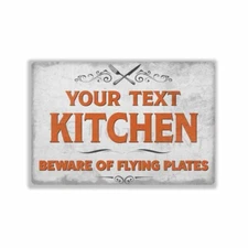 Personalized Kitchen Vintage Rustic Over White CUSTOM METAL SIGN or DECAL
