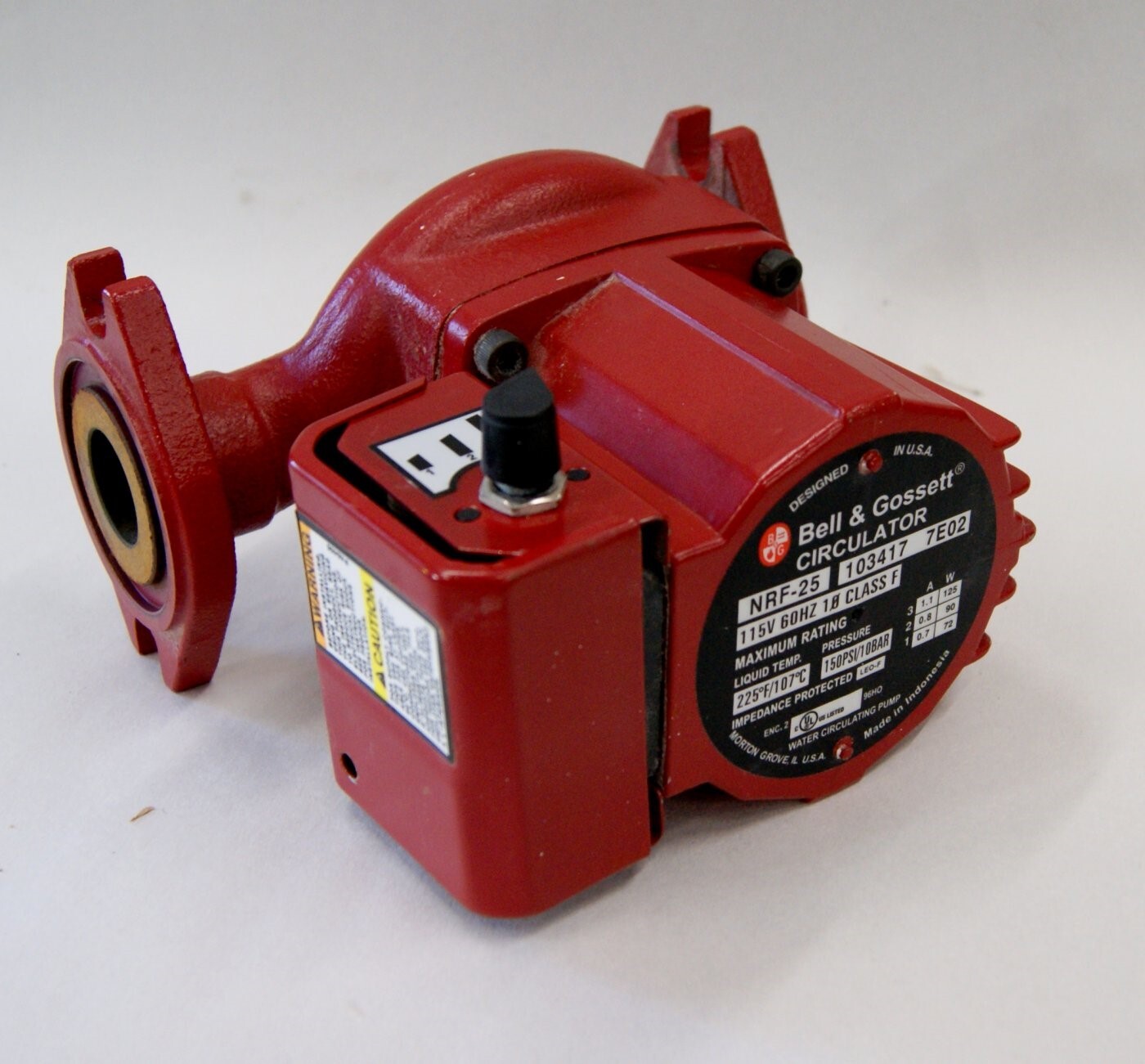 Bell & Gossett 103417 NRF25 1/15HP 115V 3Speed Red Fox Circulator