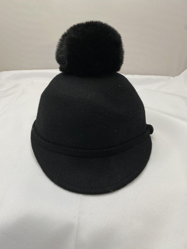 ZARA CAP  BLACK GIRL FELT WITH POMPOM Size S 52 cm #O3371 - Picture 12 of 12
