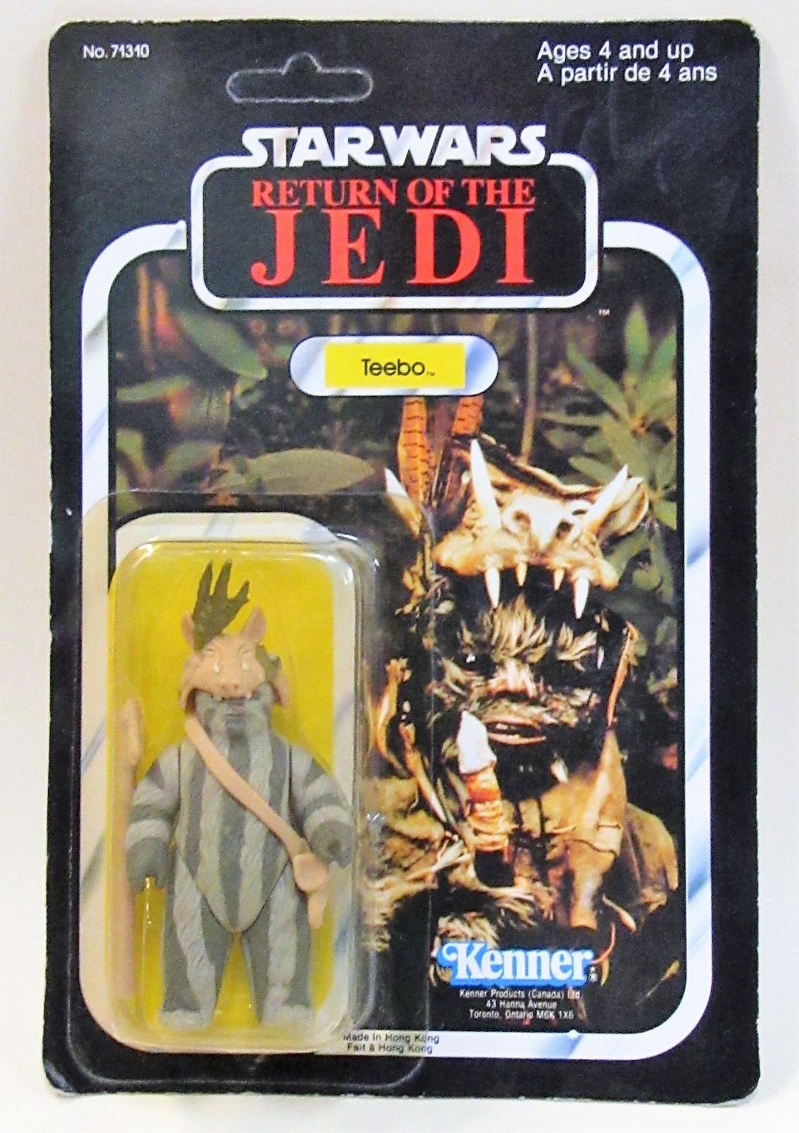 1983 Star Wars ROTJ TEEBO Ewok figure CANADIAN MOC unpunched 1983 Star Wars ROTJ TEEBO Ewok figure CANADIAN MOC unpunched